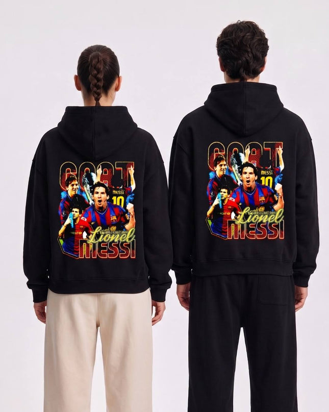 Lionel Messi GOAT Barcelona Retro Collage Unisex Fan Hoodie