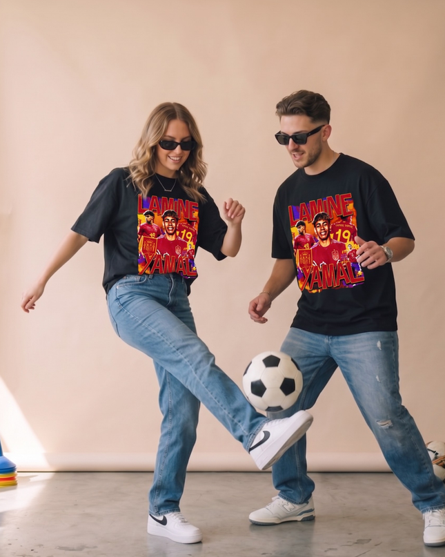 Lamine Yamal Espagne T-shirt pour fans - Collage dynamique Vol. 3