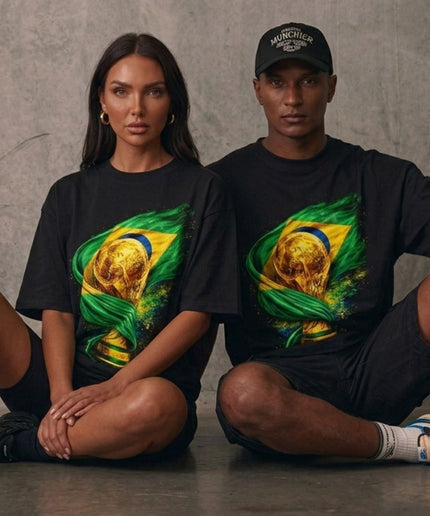 Brasil World Cup 2026 Trophy & Flag Unisex Fan T-Shirt