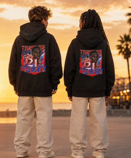 Timothy Weah #21 USA Kids Fan Hoodie - Sunset Edition