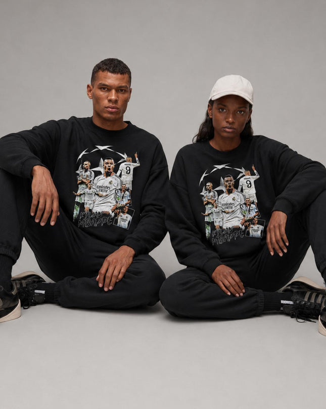 Kylian Mbappé Real Madrid Champions League Star Collage Unisex Fan Crewneck