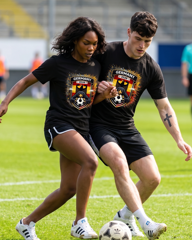 Germany 2026 Black Eagle Shield Crest Gold Explosion Soccer World Cup Unisex Fan T-Shirt