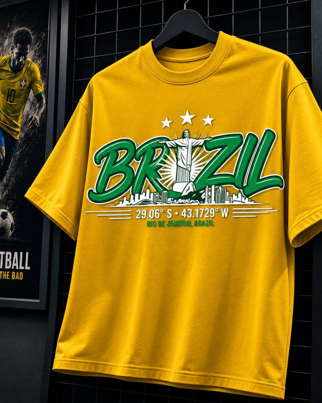 Brazil Rio de Janeiro Skyline 22.9068° S · 43.1729° W Unisex Fan T-Shirt