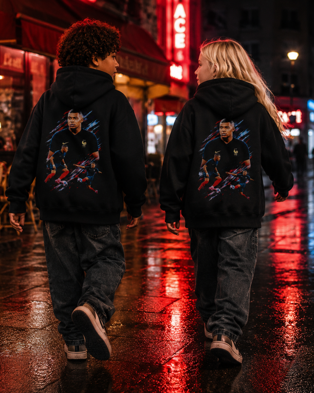 Kylian Mbappé France Action Collage Kids Fan Hoodie