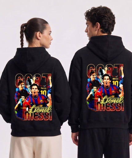 Lionel Messi GOAT Barcelona Retro Collage Unisex Fan Hoodie