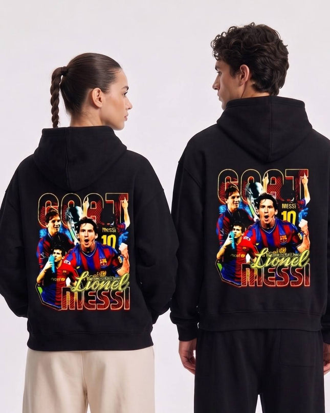 Lionel Messi GOAT Barcelona Retro Collage Unisex Fan Hoodie