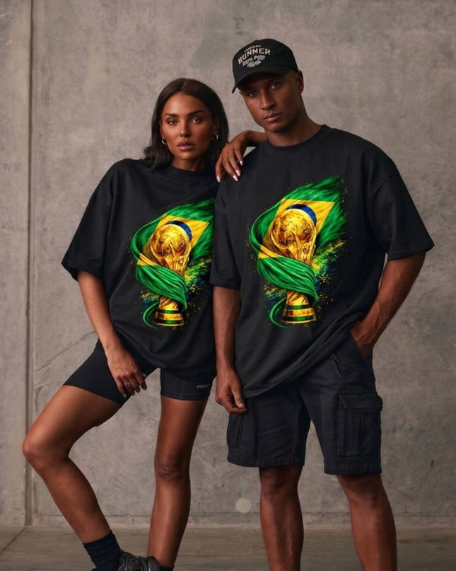 Brasil World Cup 2026 Trophy & Flag Unisex Fan T-Shirt