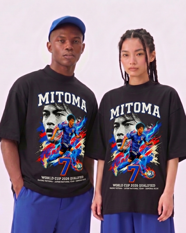 Kaoru Mitoma #7 Japan World Cup 2026 Qualified Samurai Blue Unisex Fan T-Shirt
