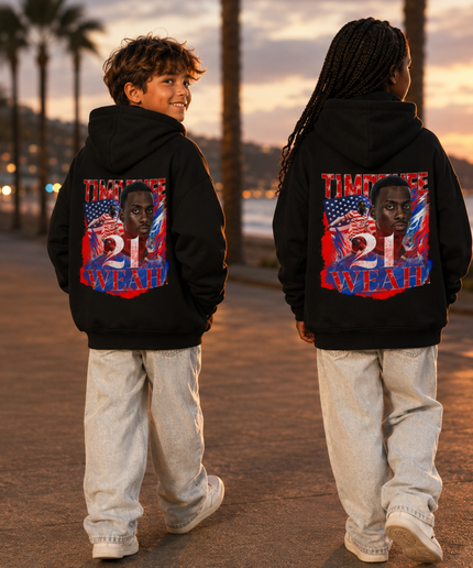 Timothy Weah #21 USA Kids Fan Hoodie - Sunset Edition