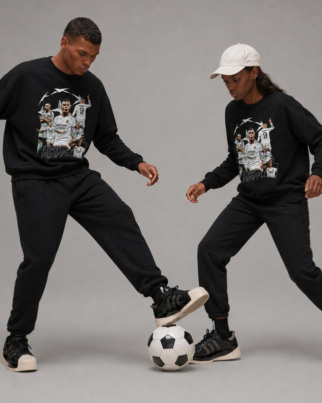 Kylian Mbappé Real Madrid Champions League Star Collage Unisex Fan Crewneck