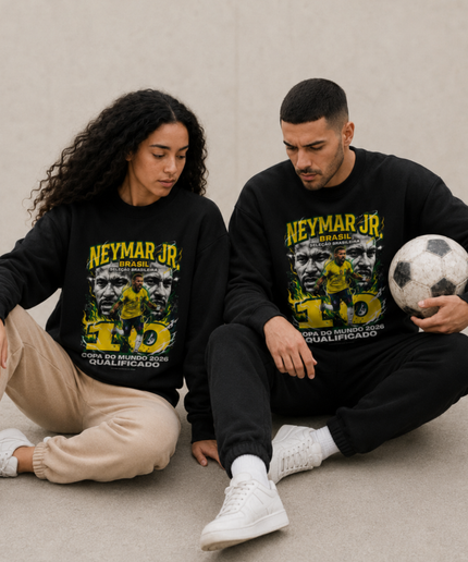 Neymar Jr Brésil Seleção Brésilienne Coupe du Monde 2026 Qualifié Col Rond Unisexe Fan