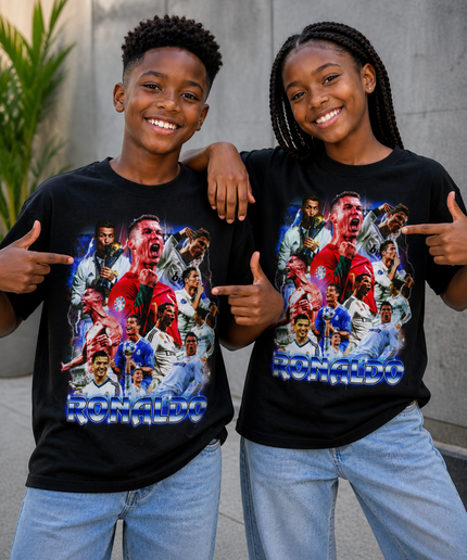 Ronaldo Blue Lightning Multi-Era Kids Fan T-Shirt