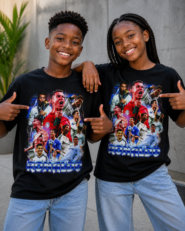 Ronaldo Blue Lightning Multi-Era Kids Fan T-Shirt