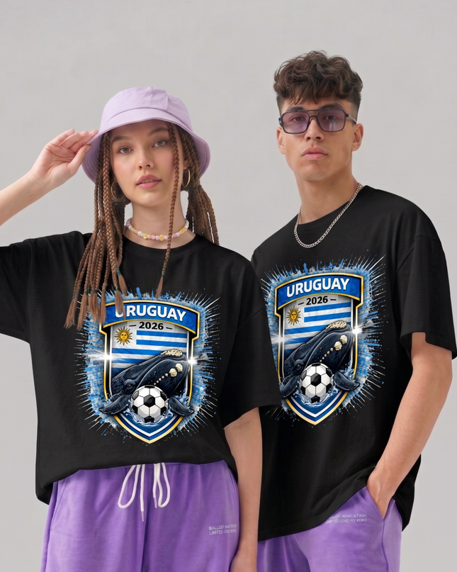 Uruguay 2026 Southern Right Whale Shield Crest Soccer World Cup Unisex Fan T-Shirt