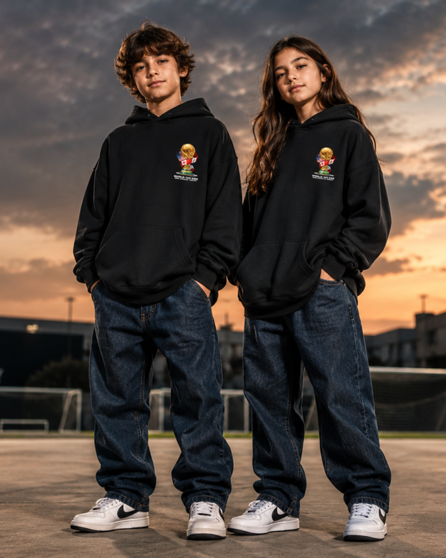 Kylian Mbappé France Blue Flame Dribble Kids Fan Hoodie