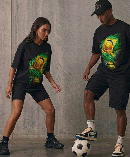 Brasil World Cup 2026 Trophy & Flag Unisex Fan T-Shirt