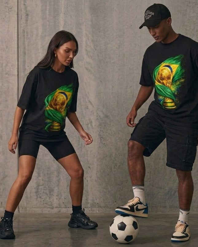 Brasil World Cup 2026 Trophy & Flag Unisex Fan T-Shirt