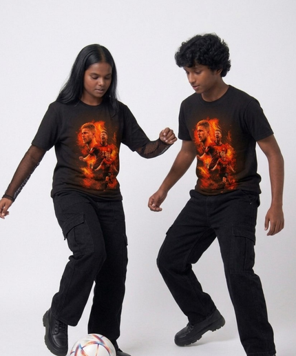 Kevin De Bruyne #17 Belgique Diables Rouges Duo de Feu Coupe du Monde de Football 2026 T-shirt Unisexe pour Fans