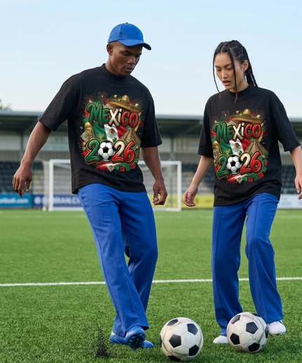 T-shirt unisexe Coupe du Monde de Football Mexique 2026 Graffiti Fiesta
