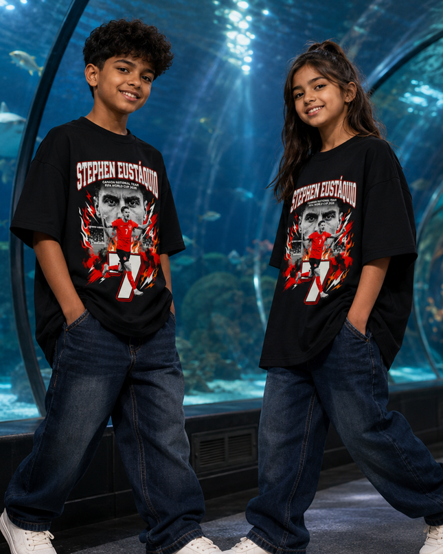 Stephen Eustáquio #7 Canada National Team FIFA World Cup 2026 Kids Fan T-Shirt