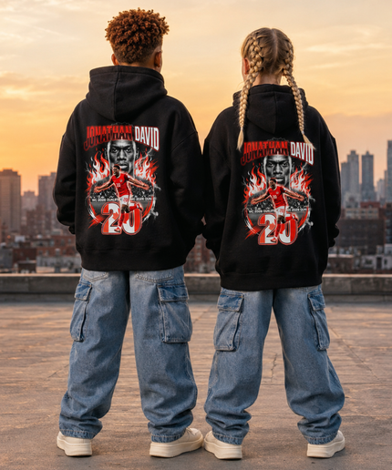 Jonathan David #20 Canada Kids Fan Hoodie - Qualifier Edition