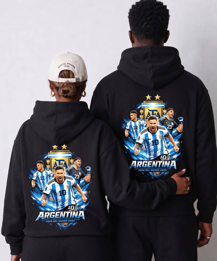 Sweat à capuche unisexe pour fans de l'équipe d'Argentine de la Coupe du Monde 2026