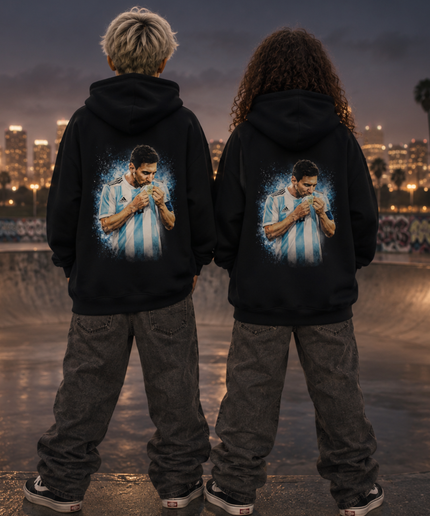 Lionel Messi Argentine Baiser l'Écusson Trophée Moment Enfants Fan Hoodie