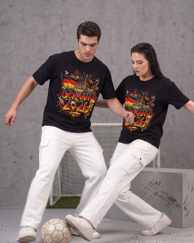Germany 2026 Graffiti Fiesta Brandenburg Gate Soccer World Cup Unisex Fan T-Shirt
