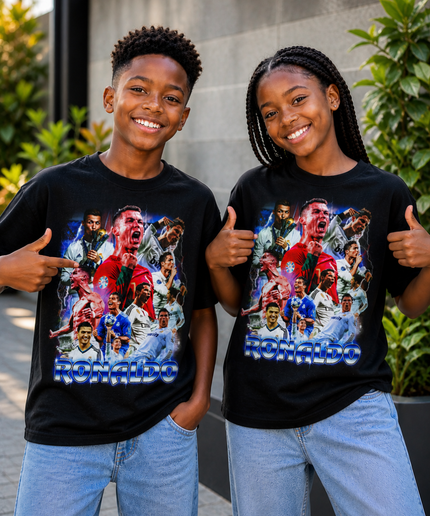 Ronaldo Blue Lightning Multi-Era Kids Fan T-Shirt