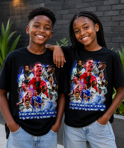 Ronaldo Blue Lightning Multi-Era Kids Fan T-Shirt