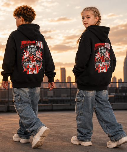 Jonathan David #20 Canada Kids Fan Hoodie - Qualifier Edition