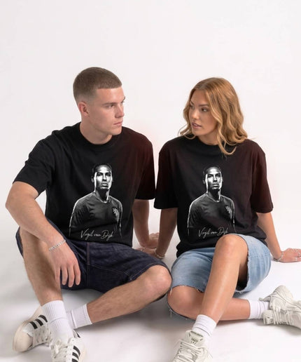 Virgil van Dijk Netherlands Legend Signature Dark Portrait Unisex Fan T-Shirt
