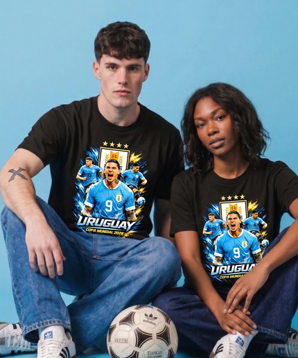 T-shirt unisexe "Darwin Núñez #9 Uruguay Coupe du Monde 2026 Équipe" pour fans