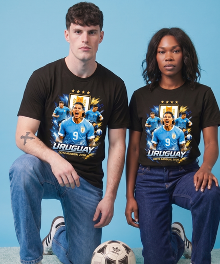T-shirt unisexe "Darwin Núñez #9 Uruguay Coupe du Monde 2026 Équipe" pour fans