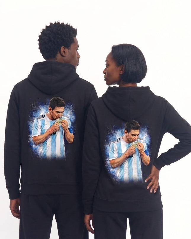 Lionel Messi Argentina Trophy Kiss Unisex Fan Hoodie
