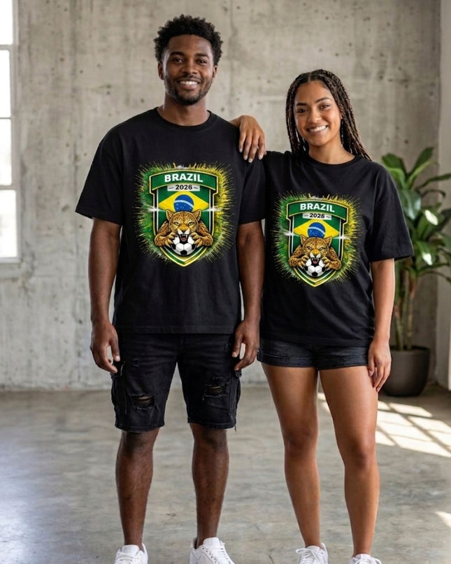 Brazil 2026 Jaguar Crest Shield Unisex Fan T-Shirt