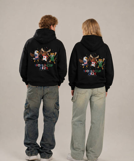 World Cup 2026 Canada USA Mexico Mascots Unisex Fan Hoodie
