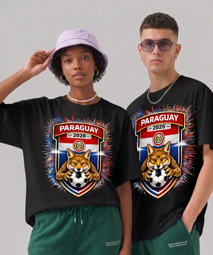 T-shirt unisexe Coupe du Monde de football Paraguay 2026 édition Fox Crest