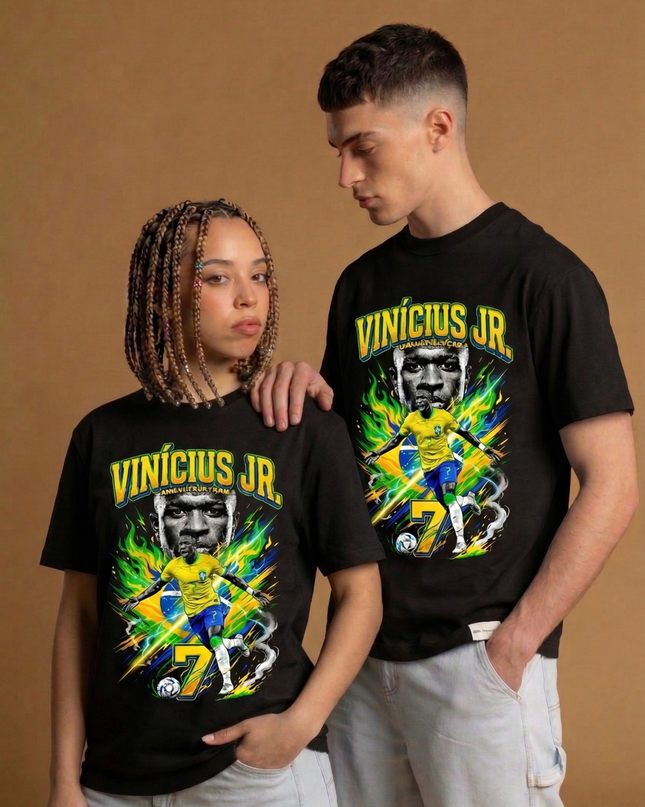 Vinícius Jr. #7 Brasil Seleção Soccer World Cup 2026 Unisex Fan T-Shirt