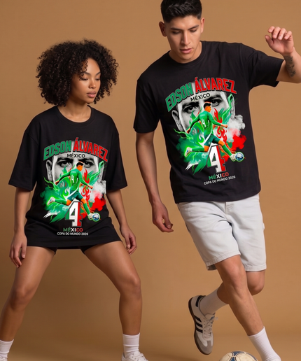 Edson Álvarez #4 México Copa Do Mundo Soccer World Cup 2026 Unisex Fan T-Shirt