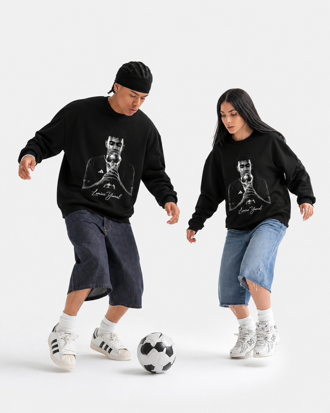 Lamine Yamal World Cup Trophy Signature Portrait Unisex Fan Crewneck