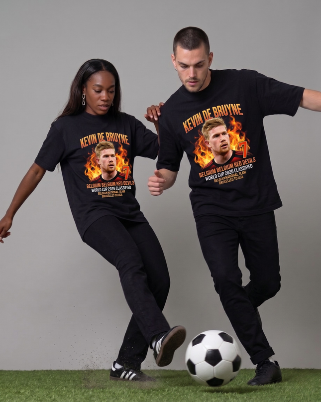 T-shirt de fan unisexe classifié Kevin De Bruyne #7 Belgique Diables Rouges Coupe du Monde 2026