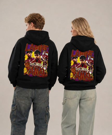 Lamine Yamal Barcelona Retro Collage Unisex Fan Hoodie