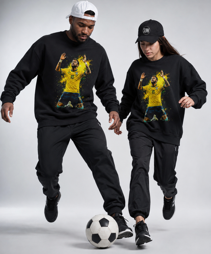 Neymar Jr Brazil Gold Celebration Prayer Unisex Fan Crewneck