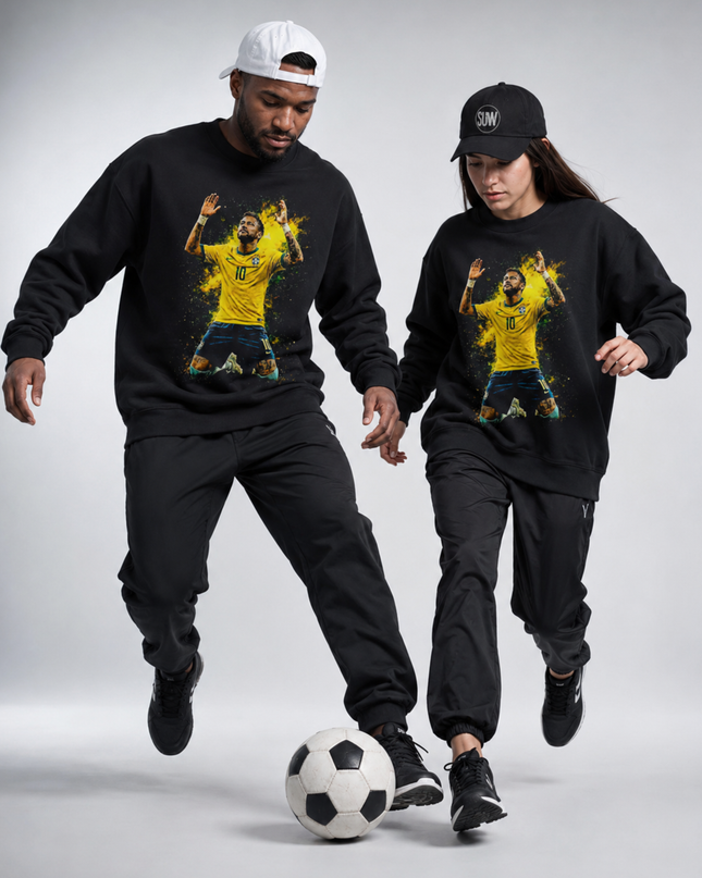 Neymar Jr Brazil Gold Celebration Prayer Unisex Fan Crewneck