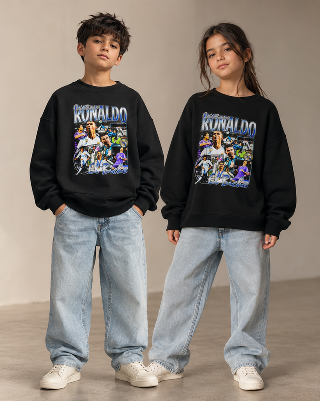 Cristiano Ronaldo Real Madrid El Bicho Bootleg Multi-Pose Kids Fan Crewneck