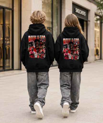 Bukayo Saka #7 Arsenal Retro Bootleg Collage Kids Fan Hoodie