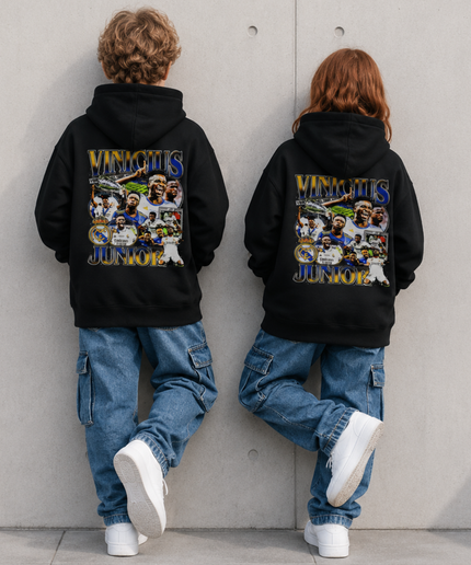 Vinicius Junior Real Madrid Retro Bootleg Kids Fan Hoodie
