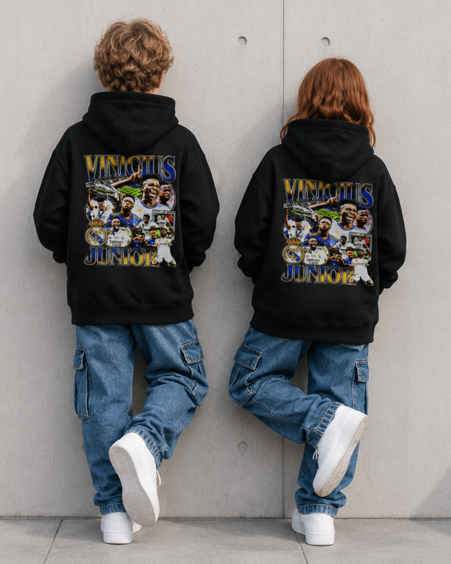 Vinicius Junior Real Madrid Retro Bootleg Kids Fan Hoodie