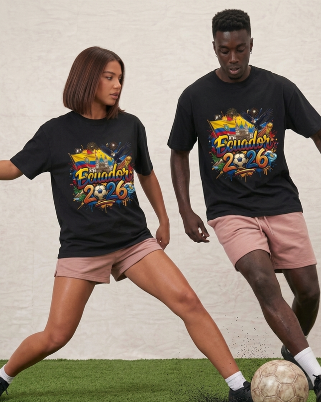 T-shirt unisexe Coupe du Monde de Football Équateur 2026 Édition Graffiti